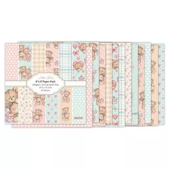 Бумага для скрапбукинга в стиле «Медвежонок» в детском стиле, упаковка из 24 листов, крафт-бумага ручной работы, фоновый коврик для рукоделия