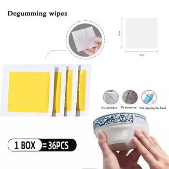 Бумага для удаления клея Чистые влажные сухие салфетки для металла Пластика Стекла Офсетная печать Двусторонний клейкий инструмент для очистки 36PCS