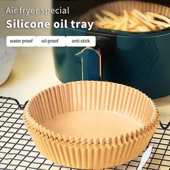 Бумага для выпечки Airfryer Бумага для выпечки Одноразовый бумажный вкладыш Прочный 50pcs white