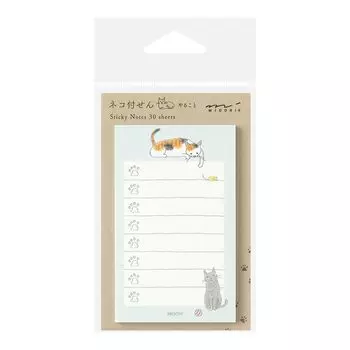 Бумага для заметок Midori Sticky To Do с рисунком кошки, зеленая 19093006