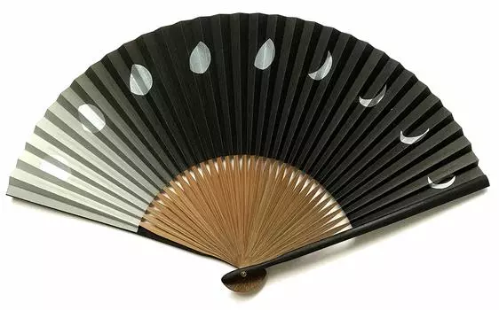 Бумага Moon Бумага для веерной сумки Moon 64 [Цветок шпилька] Мужской веер, возраст, веер, мужчины, в комплекте, большой, градиент, черный, (черный) чёрный