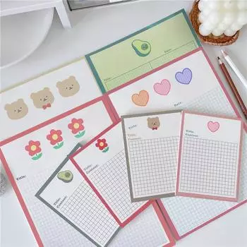 Бумажная книга для стрельбы, милый блокнот с медведем из авокадо, может порвать заметки, бумага для заметок, свежий стиль, материал для справочника, бумага S дубильная кора