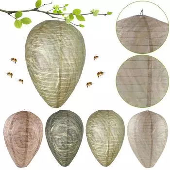 Бумажная ловушка для ос «Осиное гнездо» Безопасная ловушка «Желтая куртка» для ос «Шершни» «Желтые куртки» для сада, патио на открытом воздухе