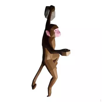 Бумажная модель обезьяны, скульптура, подарок на день рождения, ручная работа, уникальная поделка для офиса