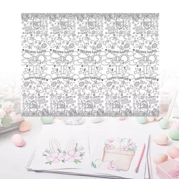 Бумажная скатерть для рисования, гигантская раскраска, пасхальные украшения, кролик