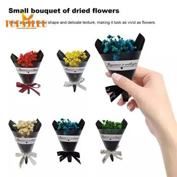 Бумажная упаковка с ароматом сушеных цветов, бант из ленты с буквенным принтом, долговечный яркий цвет, подарок на День Святого Валентина, букет цветов белый