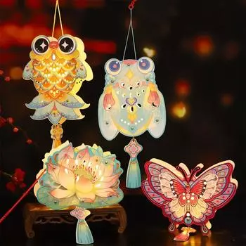 Бумажные детские ручные фонарики. Традиционный китайский фонарь в стиле весеннего фестиваля. style 2