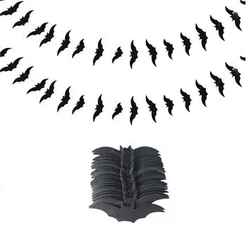 Бумажные гирлянды Летучие мыши на Хэллоуин, Украшения на Хэллоуин Украшения для вечеринки Фестиваля призраков, Золотой лукЛетучая мышьЛатте-арт One Size