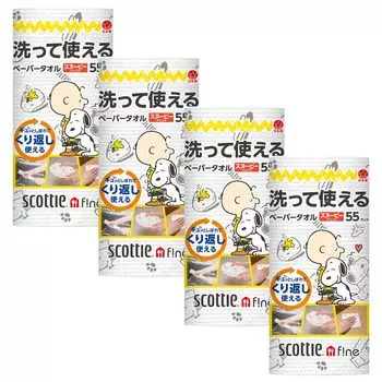 Бумажные полотенца Scotty Fine Washable с рисунком Снупи, 55 отрезов, 1 рулон x 4 шт. белый