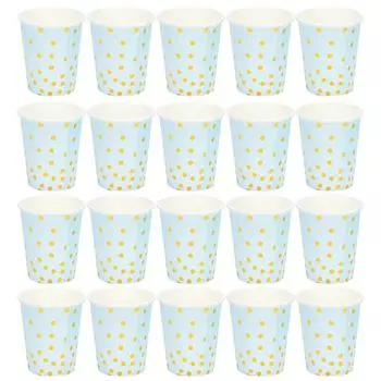 Бумажные стаканчики Минималистичные Золотые точки Одноразовые стаканчики для праздника День рождения Помолвка Вечеринка Синий синий