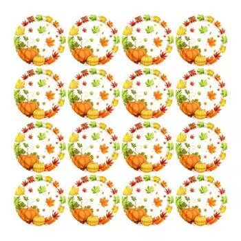 Бумажные тарелки на День благодарения Тарелки для осенней вечеринки Кленовые листья Декор из тыквы Осенняя посуда Набор столовых приборов для вечеринки с осенними листьями