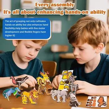 Бумажный детский креативный пазл «Динозавр», «Самолет», «Животное», «Насекомое» One Size