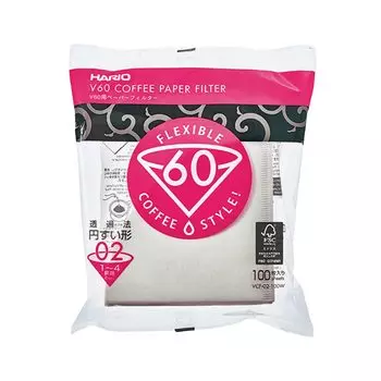 Бумажный фильтр для Hario V60 02W на 1-4 чашки 100 шт. (ВЦФ-02-100Вт) [продукт]