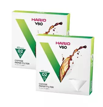 Бумажный фильтр для Hario V60 02W 40 шт., набор из 2 шт.
