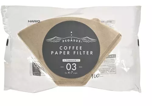 Бумажный фильтр для кофе HARIO Pegasus 03M Misarashi на 4-7 чашек, 100 шт., производство Япония PEF-03-100M