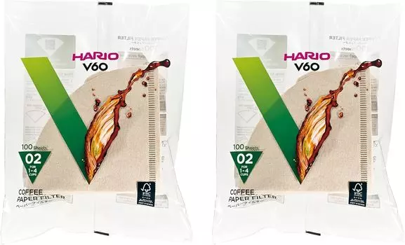 Бумажный фильтр HARIO для V60 02M на 1–4 чашки 200 шт. Misarashi VCF-02-100M
