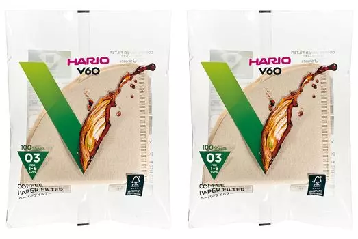 Бумажный фильтр HARIO V60 03M на 1–6 200 чашек мисараши, шт., VCF-03-100M