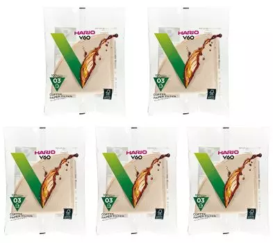 Бумажный фильтр HARIO V60 03M на 1–6 500 чашек мисараши, шт., VCF-03-100M