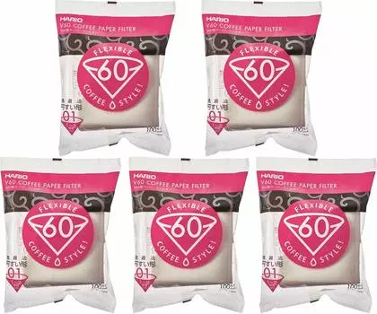 Бумажный фильтр HARIO V60 для 500 кофейных конусов, сделано в Японии, 1-2 чашки, шт., для кофемашины, белый, VCF-01-100W