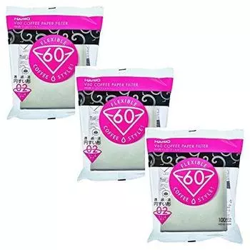 Бумажный фильтр HARIO V60 конусный тип 02W для чашек 100 шт. белый x3 1-4 VCF-02-100W