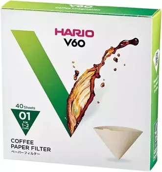 Бумажный фильтр HARIO V60 Misarashi для чашек конусообразной формы, совместимый с кофеваркой, коричневый 1-2