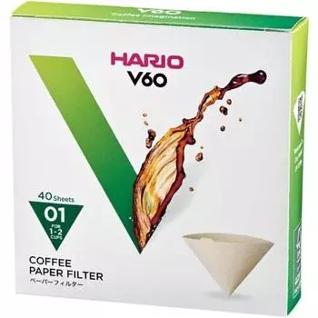 Бумажный фильтр HARIO V60 Misarashi на 1-2 чашки, конусообразный, совместим с кофеваркой, коричневый