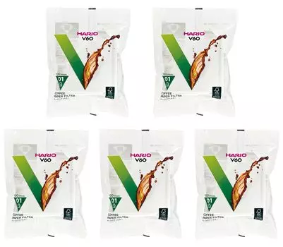 Бумажный фильтр HARIO V60 на 1-2 чашки, 500 шт, белый, производство Япония VCF-01-100W