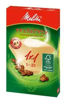 Бумажный фильтр Melitta для кофе на 1–2 чашки, 1x1, 40 листов, серия Aroma Magic, коричневый