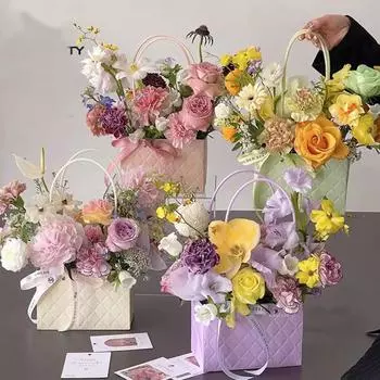 Бумажный пакет, упаковочный пакет для букета, упаковочный материал, цветочный пакет, подарочная коробка, цветочная коробка, День святого Валентина black-trapezoid