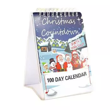 Бумажный рождественский календарь обратного отсчета на 100 дней, портативный рождественский тематический очаровательный планировщик для спальни, офиса, стола, детские подарки