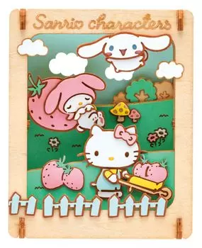 Бумажный театр Sanrio Персонажи Клубничный домик 2 -Деревянный стиль- PT-W21