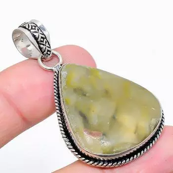 Bumble Bee Jasper Gemstone 925 Sterling Silver Jewelry Pendant 2.05 N3l86 жёлтый