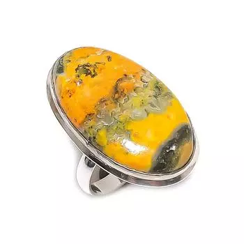 Bumble Bee Jasper Gemstone Handmade 925 Sterling Silver Jewelry Ring Size 7 C1Q23