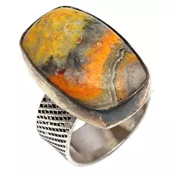 Bumble Bee Jasper Gemstone Handmade Silver Jewelry 8.5