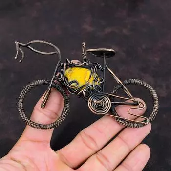 Bumble Bee Jasper Pendant Copper Wire Wrapped Pendant Handmade Pendant Wire Wrap Jewelry Gemstone Cycle Pendant Copper Jewelry Wedding Gift