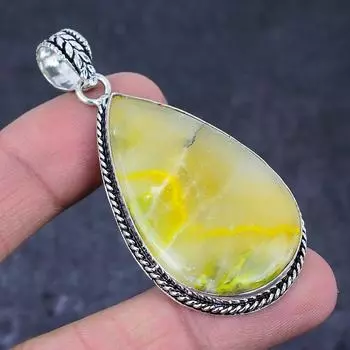 Bumblebee Jasper Gemstone Handmade 925 Sterling Silver Gift Pendant 2.56 Z7u62
