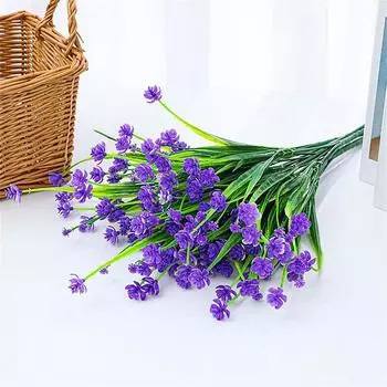 Bunch of 7 Forks Artificial Flower Plants Outdoor Anti-ultraviolet Hanging Flower Pot Garden Porch Wedding Decoration