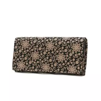 Bundle Q Long Wallet 2308 x White [Indenya] [Indenya] Clematis/Black