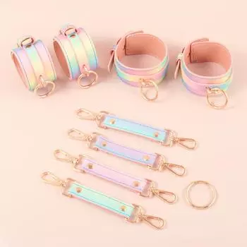 Bundling Set Eight-piece Set Rainbow Mouth Plug Cross Binding Hands Clapping Feet Cuffs Adult Products Female Fun