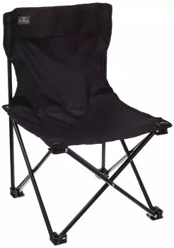 BUNDOK Action Chair Portable Polyester Steel Black Storage Case Included BD-138BK