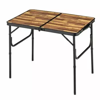 BUNDOK Aluminum Folding Table S Wood Grain Foldable Top x 60cm 2 Height Adjustable BD-243WB Approx. 90.5