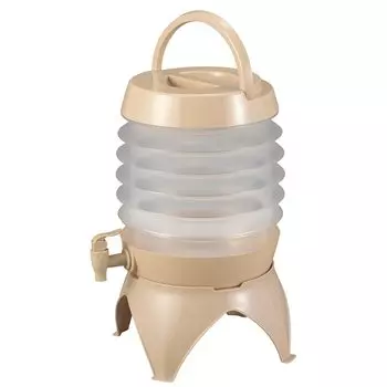 BUNDOK Bellows Water Jug Foldable and Convenient Beige Standard 7.5L BD-300BE A.