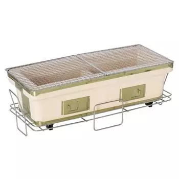 BUNDOK Long Angle Seven Wheels Long Charcoal Barbecue BD-424 [For 5-6 People]