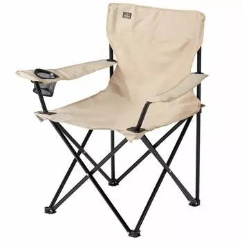 BUNDOK Lounge Chair Beige Case Storage Case Included Convergence Barbecue Sports Watching Drink Holder Included BD-187BE