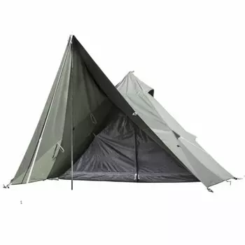 BUNDOK Solo Teepee 1 TC BDK-75TC [For 1 Person] Khaki Color One Pole Tent Blend Cotton Full Close Skirt Roll-up Type