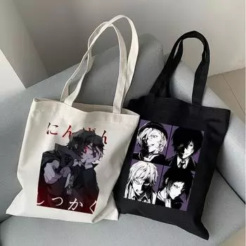 Bungou Stray Dogs Osamu Dazai Япония Аниме Холст Сумка Большая Harajuku Готическая женская сумка-шопер Повседневная винтажная женская сумка на плечо
