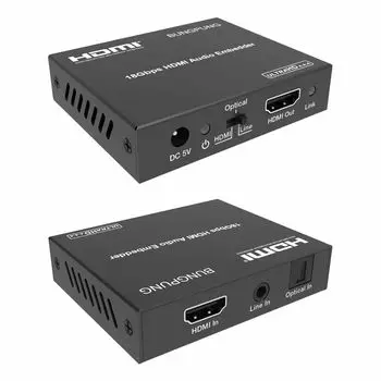 BUNGPUNG HDMI Audio Inserter Audio Оптический цифровой аналоговый SPDIF Audio 18 Гбит/с HDMI HDCP HDR CEC совместимый Embedder, 3,5 мм L/R вставка/встраивание,