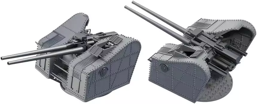 Bunker Studio Японский флот 65 калибра Тип 98 Сдвоенная пушка с высоким углом наклона Тип A 2 шт. Авианосец класса Super Yamato Пластиковые детали модели BSTIJN35033