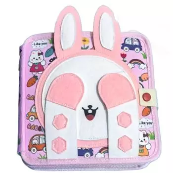 Bunny Book Quiet Book Early Education Enlightenment Baby Cloth Book Toy One Size