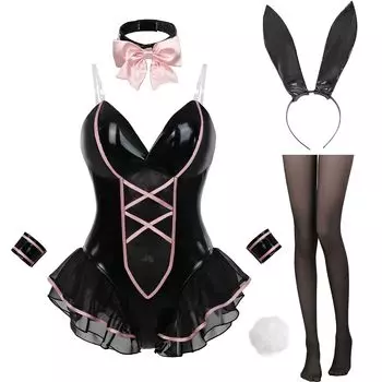 Bunny Girl Большой бант для кролика Косплей Высокий бант для фотосессии на Хэллоуин [Kamizu Ryohin] Косплей, Размер, Костюм, Галстук, Костюм, Нога, Костюм, Событие, (черный